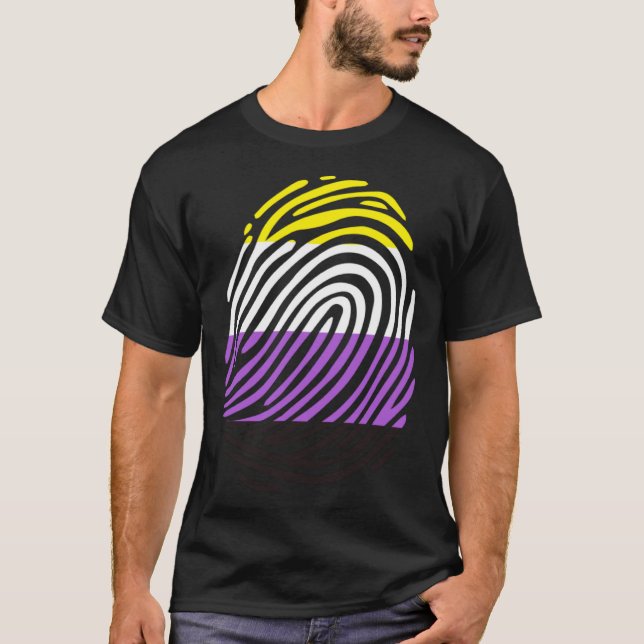 Icke-binärt fingeravtryck t shirt (Framsida)