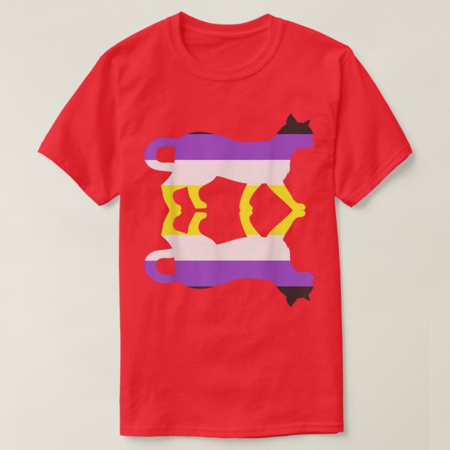 Icke-binärt Flagga Djurkatt Tredje Genderna HBT No T Shirt (Design framsida)