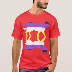Icke-binärt Flagga Djurkatt Tredje Genderna HBT No T Shirt