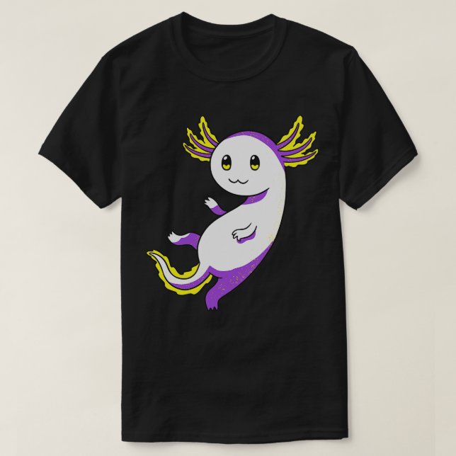 Icke-binärt Flagga Färg Axolotl Pride Agender I T Shirt (Design framsida)