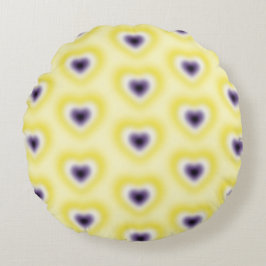 Icke binärt flagga färg på ett okänt hjärta rund kudde