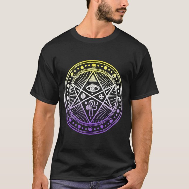 Icke-binärt Goth LGBTQ Occult Witchcraft LGBT NB E T Shirt (Framsida)