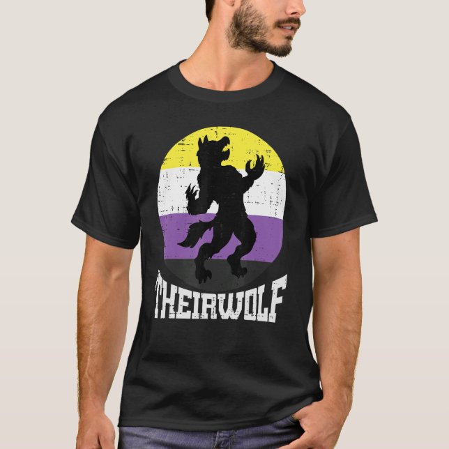 Icke-binärt icke-binärt Pride från Theirvargen NB- T Shirt (Framsida)