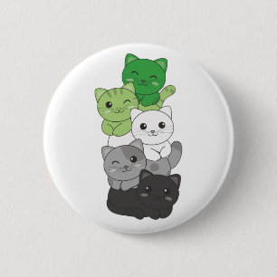 Icke-binärt icke-binärt Pride Lgbtq Cute Cat, men Knapp