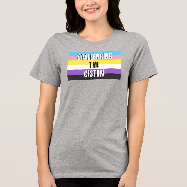 Icke-binärt ifrågasättande av den vetenskapliga st t shirt (Framsida)