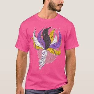 Icke-binärt Kitsune Flagga för icke-binärt Pride, T Shirt