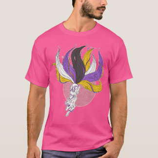 Icke-binärt Kitsune Flagga för icke-binärt Pride, T Shirt