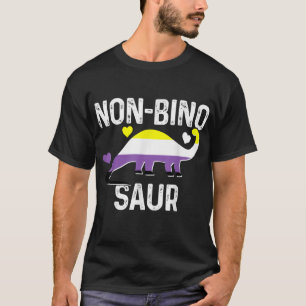 Icke-binärt non-Binosaur-Flagga Dinosaur-Pride M T Shirt