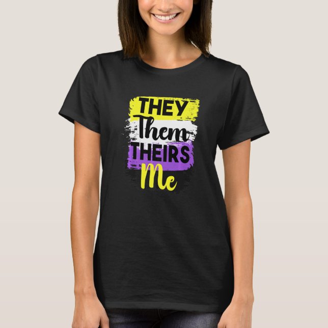 Icke-binärt Pride... de icke-binära genderqu T Shirt (Framsida)