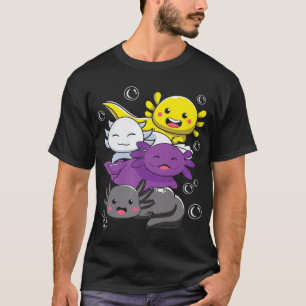 Icke-binärt Pride Flagga Axolotl LGBTQ icke-binär T Shirt