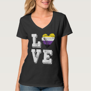 Icke-binärt Pride Flagga Kärlek icke-binärt Flagga T Shirt