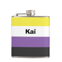 Icke-binärt Pride Flagga Namn eller Monogram