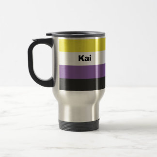 Icke-binärt Pride Flagga Namn eller Monogram Resemugg