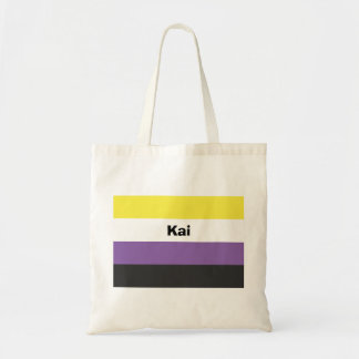 Icke-binärt Pride Flagga Namn eller Monogram Tygkasse