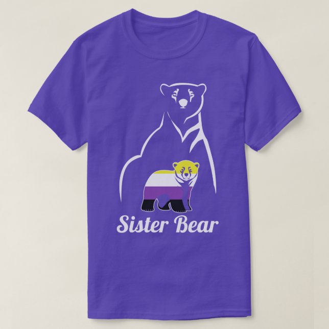 Icke-binärt Pride för hbt-sisterremsor, icke-binär T Shirt (Design framsida)