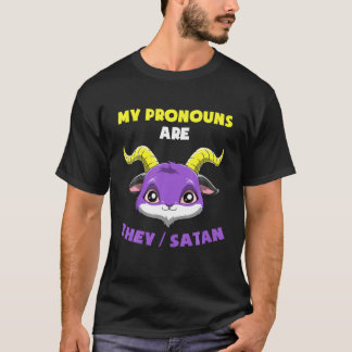 Icke-binärt Pride-HGBTQ Satan Pronouns T Shirt