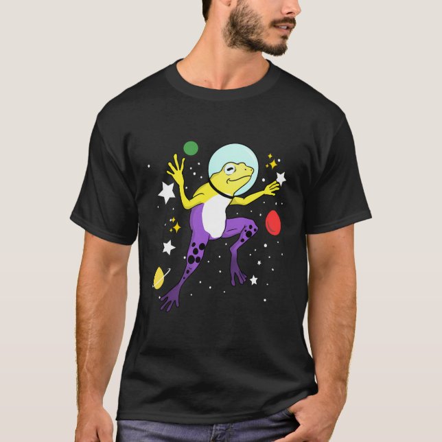 Icke-binärt Pride i rymden T Shirt (Framsida)