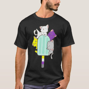 Icke-binärt Pride Pan Cat Kawaii LGBTQ icke-binärt T Shirt