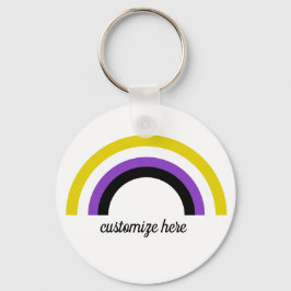 Icke-binärt regnbåge nyckelring