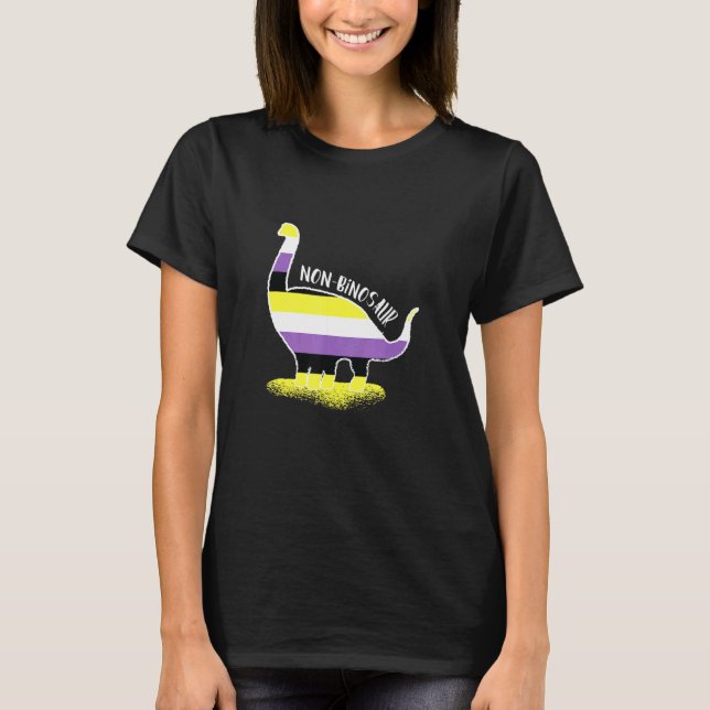 Icke-binosaur Enby-genderqueer icke-binär T Shirt (Framsida)