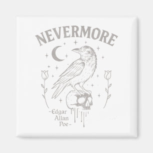 Icke desto fler Raven Skull Art, Gothic Edgar Alla Magnet