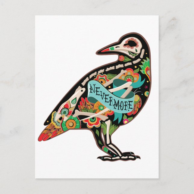 Icke desto fler vykort för Sugar Skull Raven (Framsida)