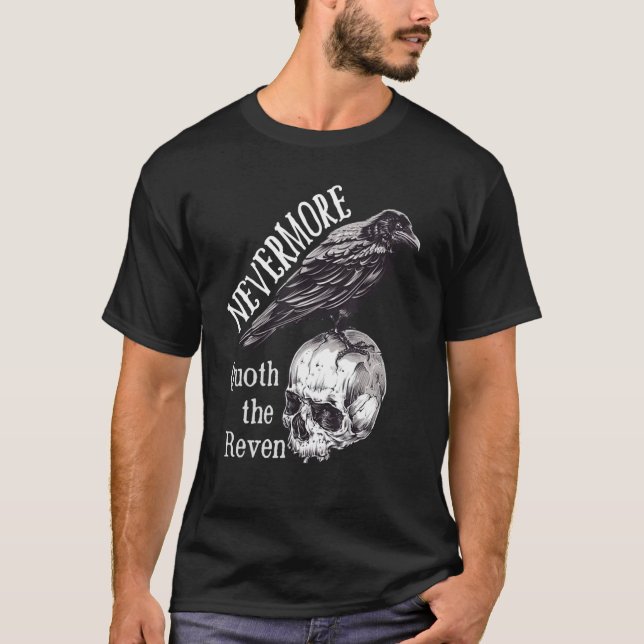 Icke desto mindre har Raven Edgar Allan Poe Mörk A T Shirt (Framsida)