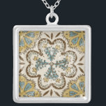 Icke-emballerat batikkvadrat II Silverpläterat Halsband<br><div class="desc">Hemdepartement</div>