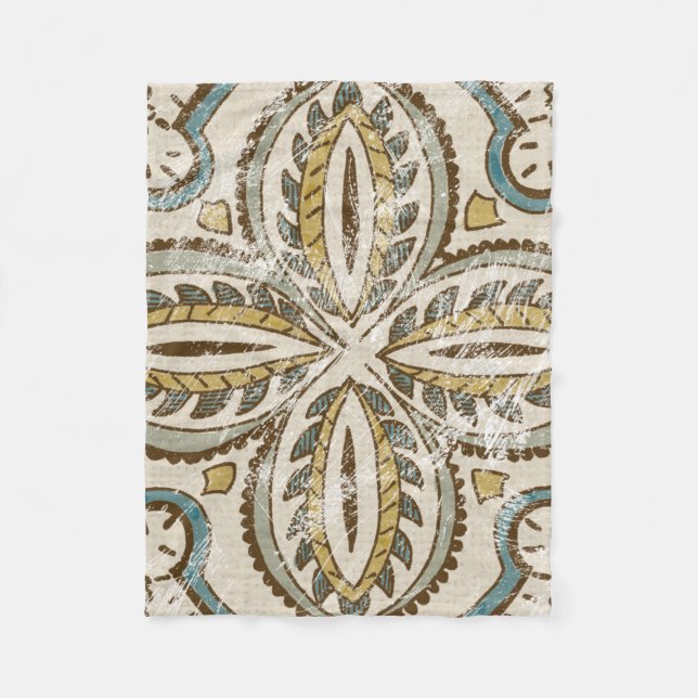 Icke-emballerat batikkvadrat III Fleecefilt (Framsidan)