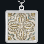 Icke-emballerat batikkvadrat III Silverpläterat Halsband<br><div class="desc">Hemdepartement</div>