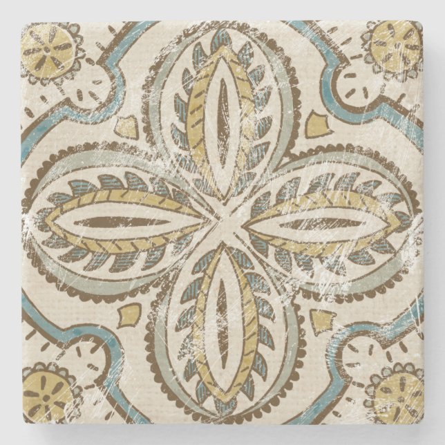 Icke-emballerat batikkvadrat III Stenunderlägg (Framsidan)