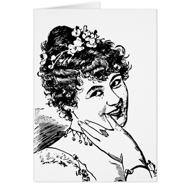 Icke-flirtande kvinna som flirtar sarkastiskt hälsningskort (Framsidan)