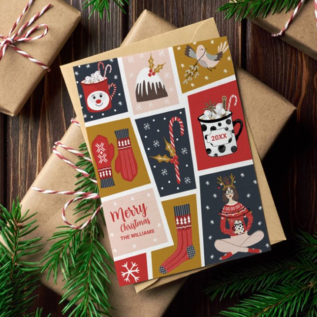 Icke-foto av vimatiskt skandinaviskt träslag julkort (Skapare uppladdad)