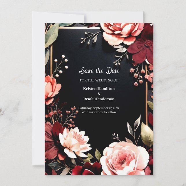 Icke-foto Burgund Elegans Spara Datumet (Framsida)