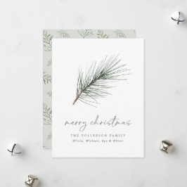 Icke-fotografiska julkort med enkel vattenfärggrön