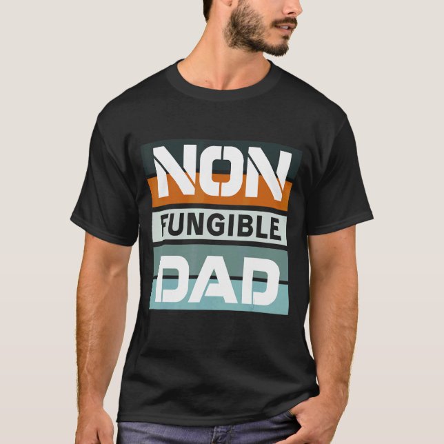 Icke fungibel kryptocur för Blockchain i Pappa T Shirt (Framsida)