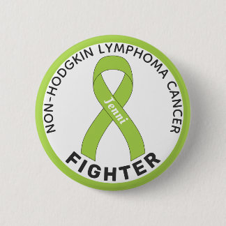 Icke-hodgkin Lymphoma Fighter Ribbon White Button Knapp
