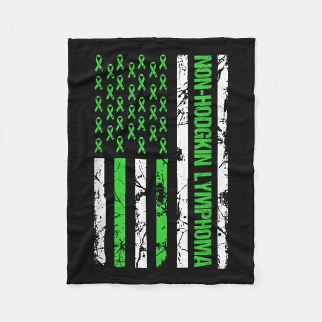 Icke-hodgkin Lymphoma Flagga Lime Green Ribbon Fleecefilt (Framsidan)