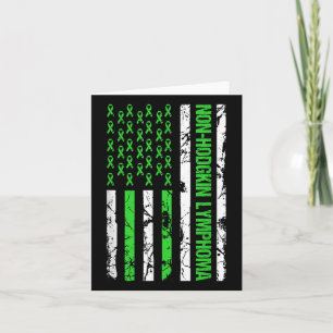 Icke-hodgkin Lymphoma Flagga Lime Green Ribbon Kort