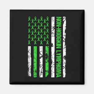 Icke-hodgkin Lymphoma Flagga Lime Green Ribbon Magnet