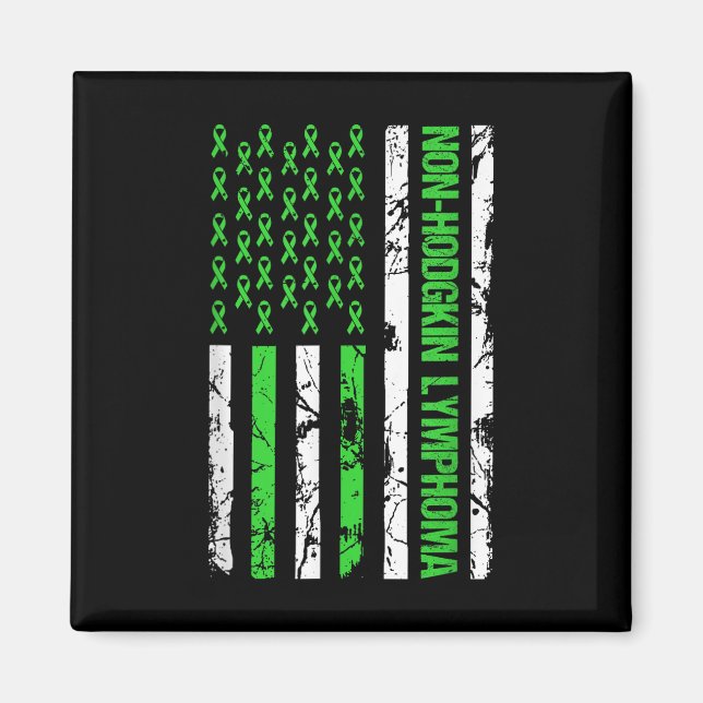 Icke-hodgkin Lymphoma Flagga Lime Green Ribbon Magnet (Framsidan)