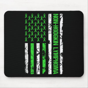 Icke-hodgkin Lymphoma Flagga Lime Green Ribbon Musmatta