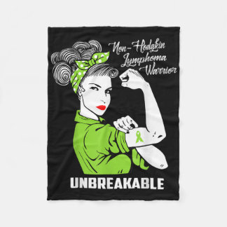 Icke-hodgkin Lymphoma Warrior Obrytbar medvetenhet Fleecefilt