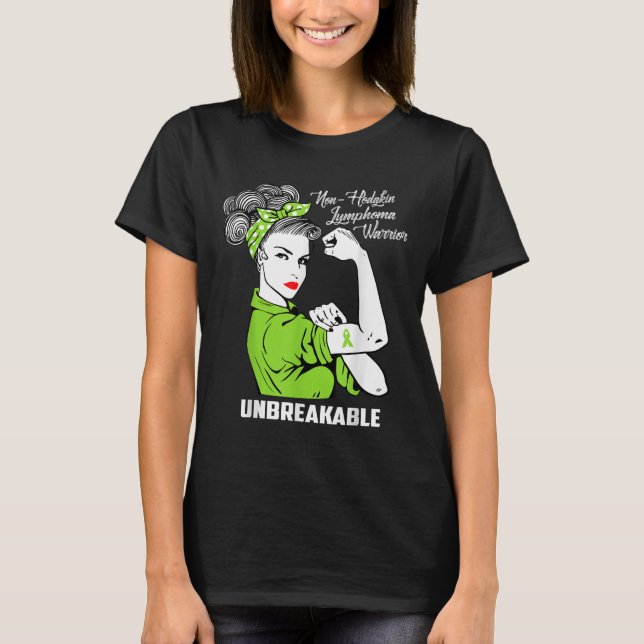 Icke-hodgkin Lymphoma Warrior Obrytbar medvetenhet T Shirt (Framsida)