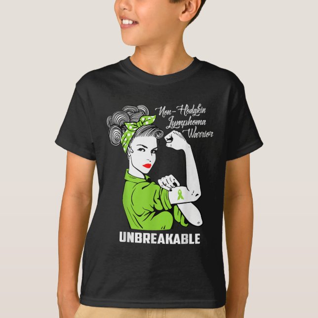 Icke-hodgkin Lymphoma Warrior Obrytbar medvetenhet T Shirt (Framsida)
