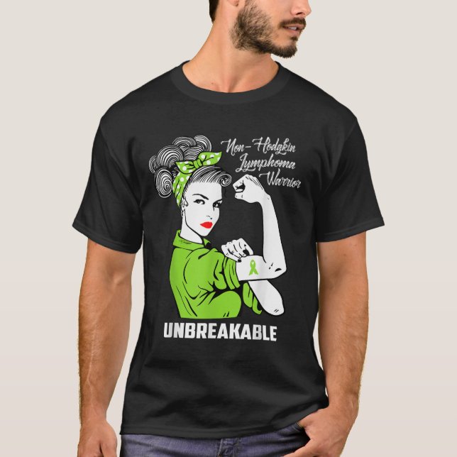 Icke-hodgkin Lymphoma Warrior Obrytbar medvetenhet T Shirt (Framsida)