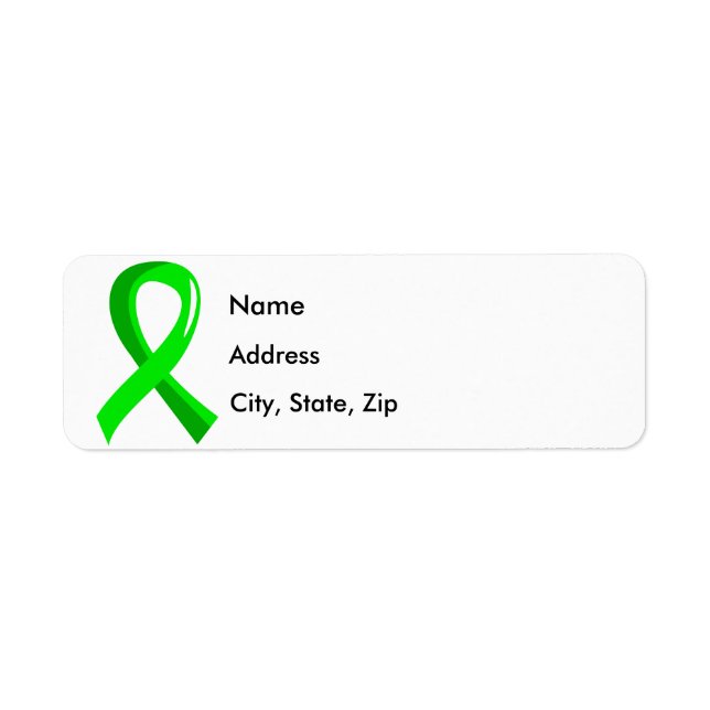 Icke-hodgkins lymphoma lime Green Ribbon 3 Returadress Etikett (Framsidan)