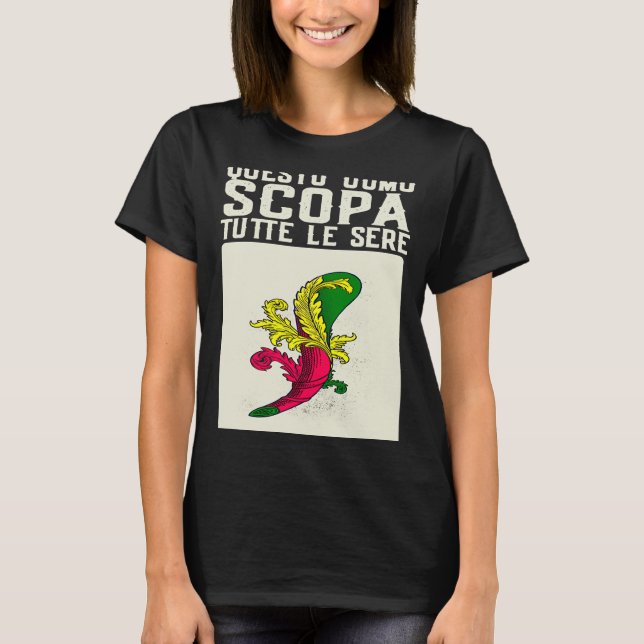 Icke-inget "Grandpa Scopa Italipa Card Game Scopa  T Shirt (Framsida)