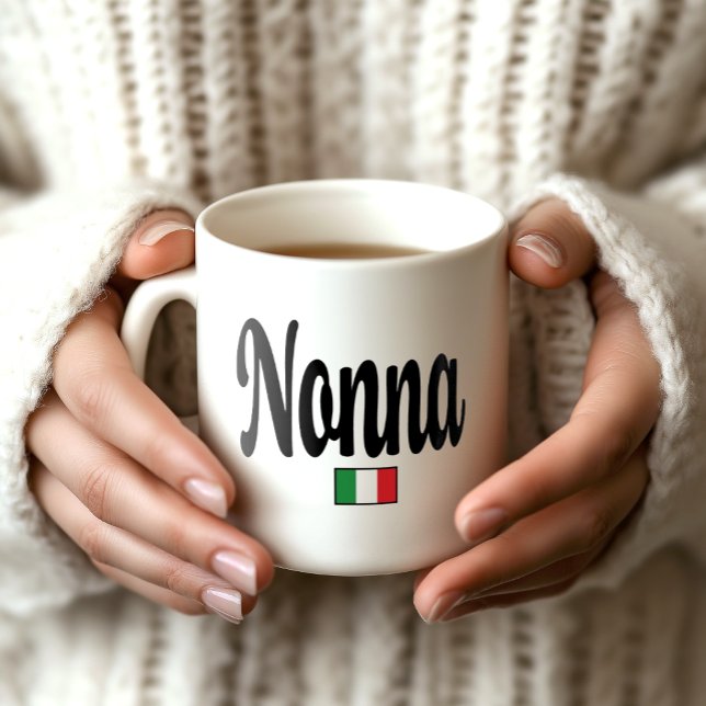 Icke italiensk flaggmugg kaffemugg (Nonna Mug - Gift for your Italian Grandma - Thoughtful Gift for Grandmother)