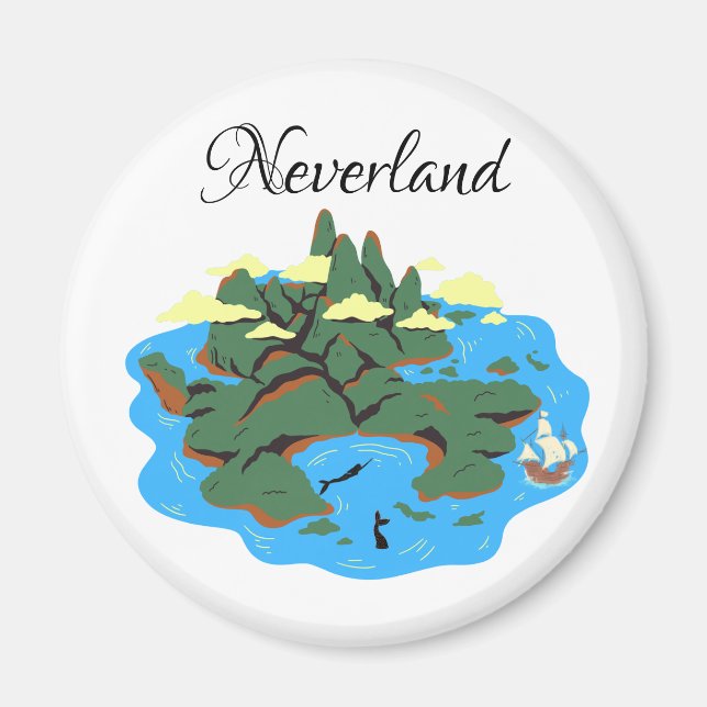 Icke-land Island med sjöjungfruar och pirat frakt Magnet (Framsidan)
